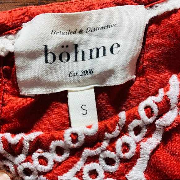 Detailed & Distinctive Bohme Red Women’s Dress with Lace Detail SZ S - Picture 6 of 7